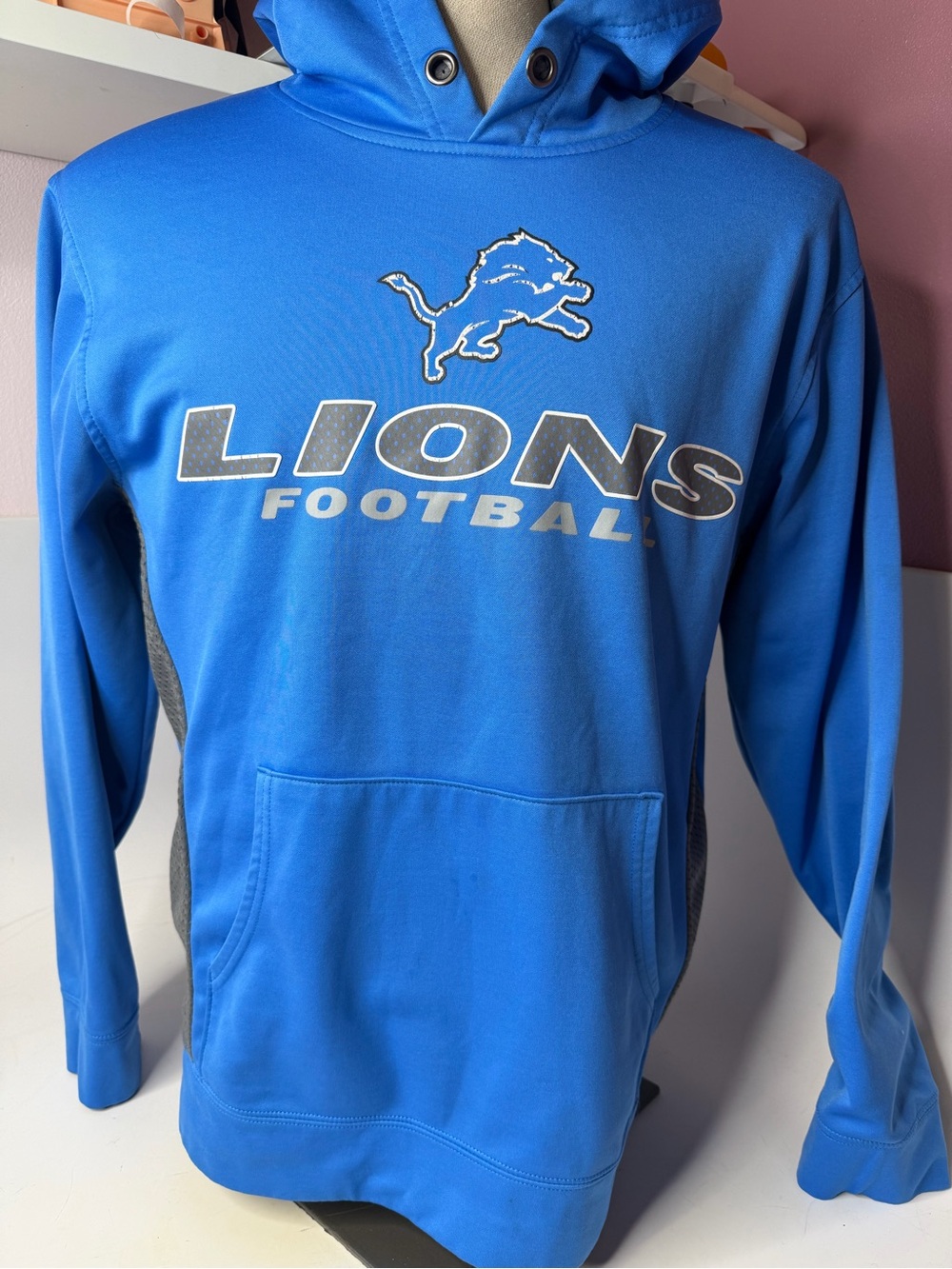 NFL Royal Blue Lions Football Pullover Hoodie